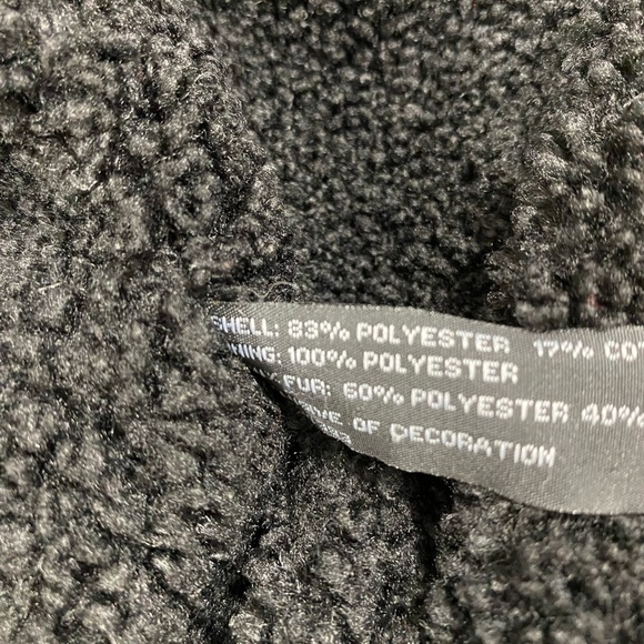 Coffee Shop New York Womens Size Large Olive Green Sherpa Lined Hooded Jacket - Picture 12 of 13